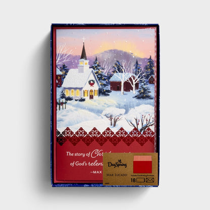 Premium Christmas Card Box - Christmas Village (18 cards) - The Christian Gift Company