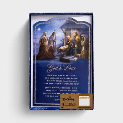 Premium Christmas Card Box - God's Love/Nativity (18 cards) - The Christian Gift Company