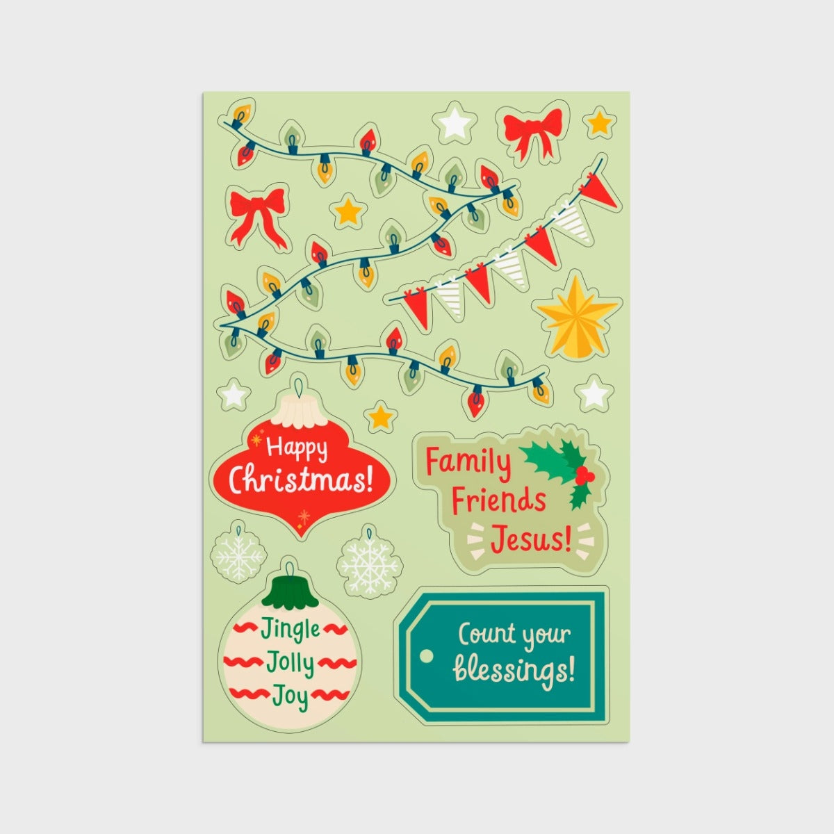 Christmas Tree Sticker Card Box (8 cards) - The Christian Gift Company