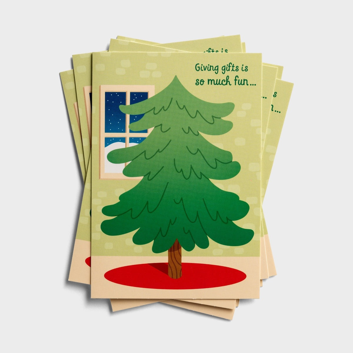 Christmas Tree Sticker Card Box (8 cards) - The Christian Gift Company