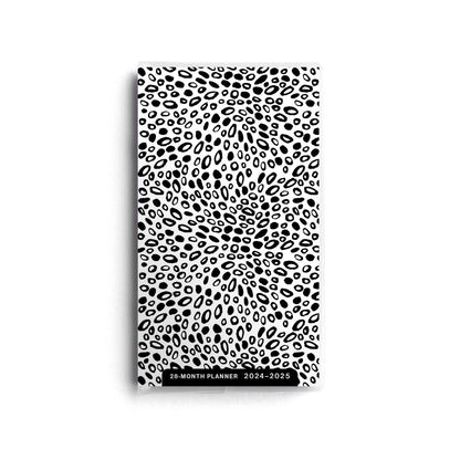 Black and White Abstract Polka Dot 2024-2025  Pocket Calendar - The Christian Gift Company