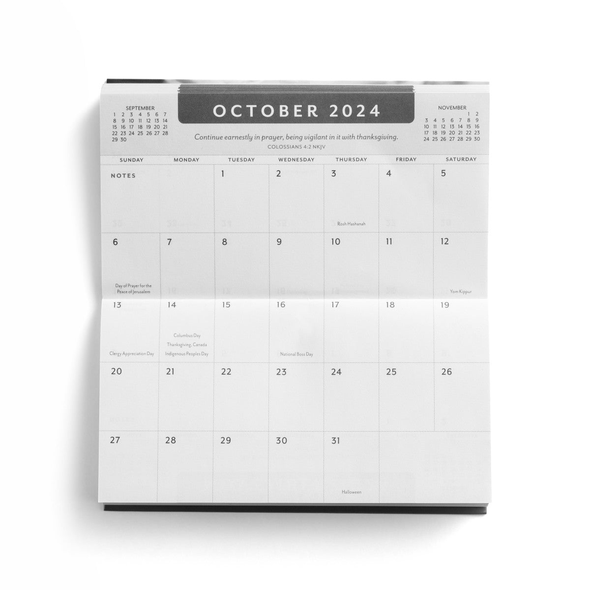 Black and White Abstract Polka Dot 2024-2025  Pocket Calendar - The Christian Gift Company