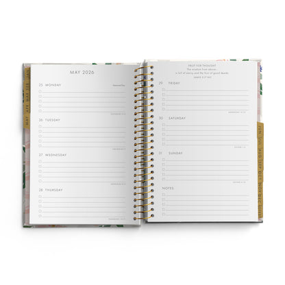 Grow In Grace Floral 12-Month Inspirational Planner - The Christian Gift Company