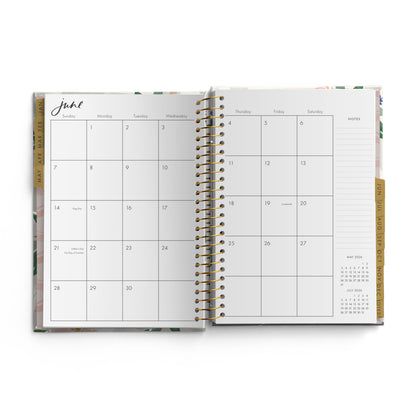 Grow In Grace Floral 12-Month Inspirational Planner - The Christian Gift Company