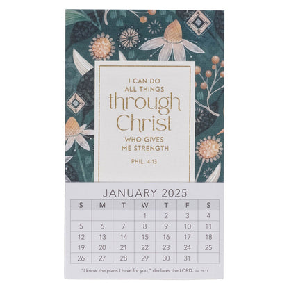 I Can Do All Things Floral 2025 Mini Magnetic Calendar - Philippians 4:13