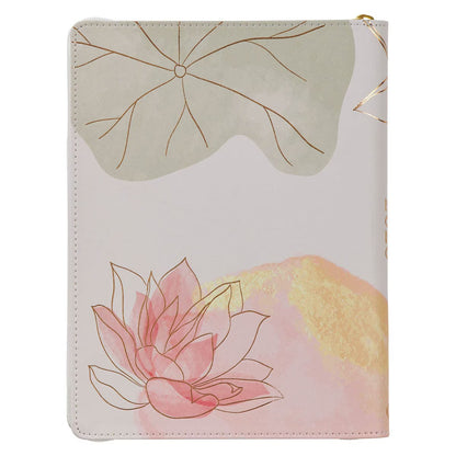2026 Be Still Large Zippered Pink Faux Leather 18-month Planner for Women - The Christian Gift Company