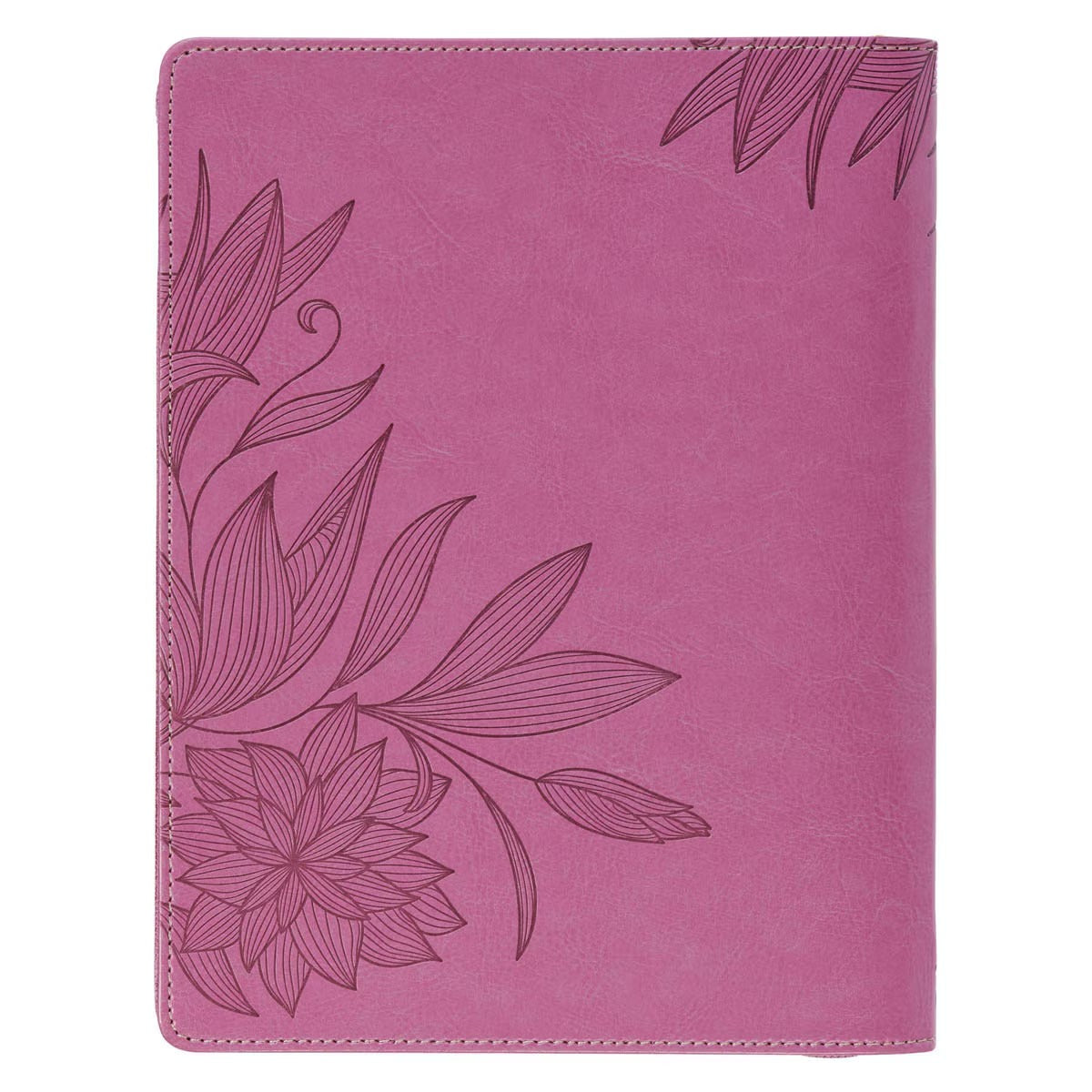 2026 Strong and Courageous Large Bright Pink Faux Leather 18-month Planner for Women - Joshua 1:9 - The Christian Gift Company