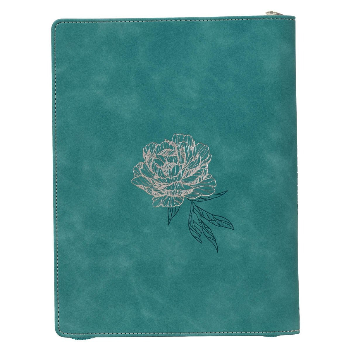 2026 Amazing Grace Large Zippered Teal Faux Leather 18-Month Planner for Women - The Christian Gift Company