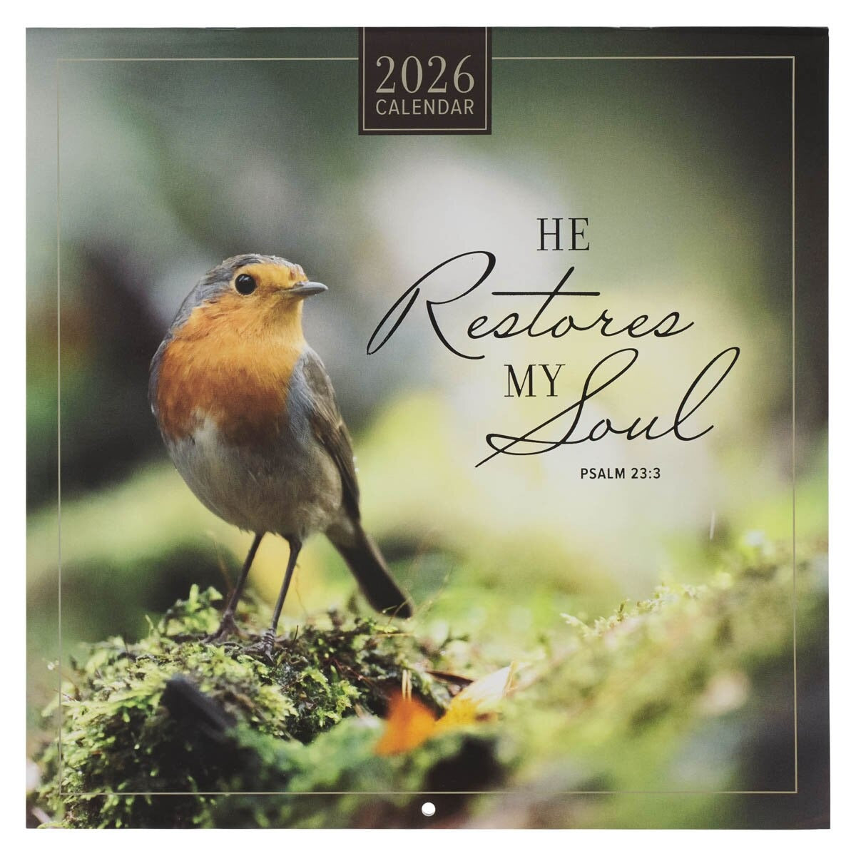 2026 He Restores My Soul Large Wall Calendar - Psalm 23:3 - The Christian Gift Company