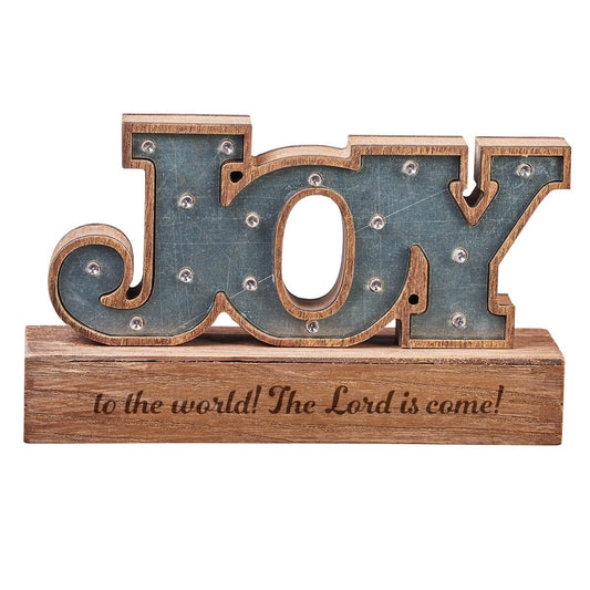 JOY Table Top Lighted Sign - The Christian Gift Company