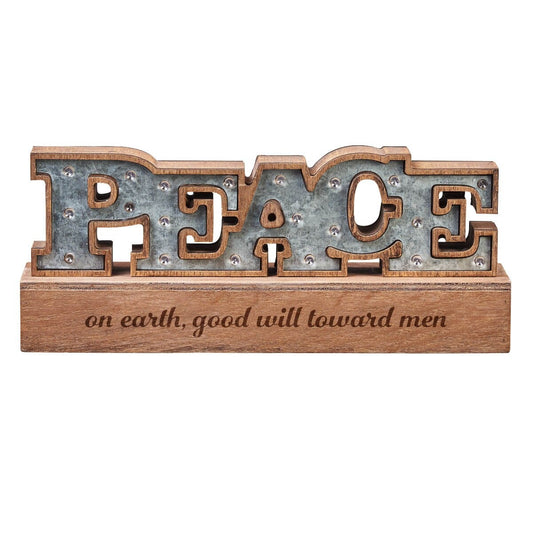 PEACE Tabletop Lighted Sign - The Christian Gift Company