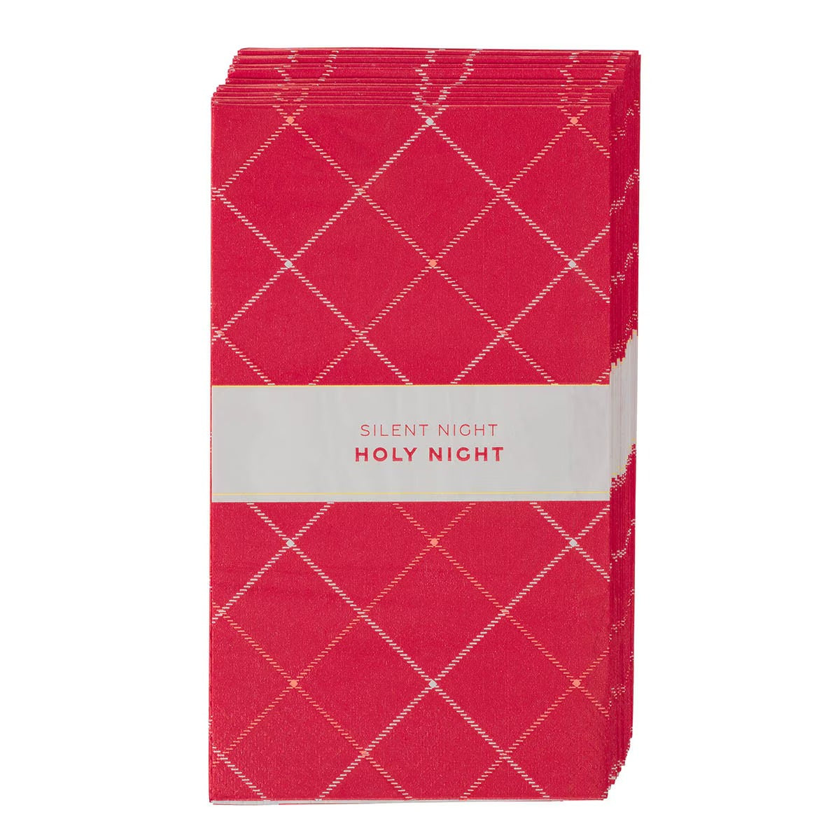 Silent Night Red Plaid Paper Napkin Set - The Christian Gift Company