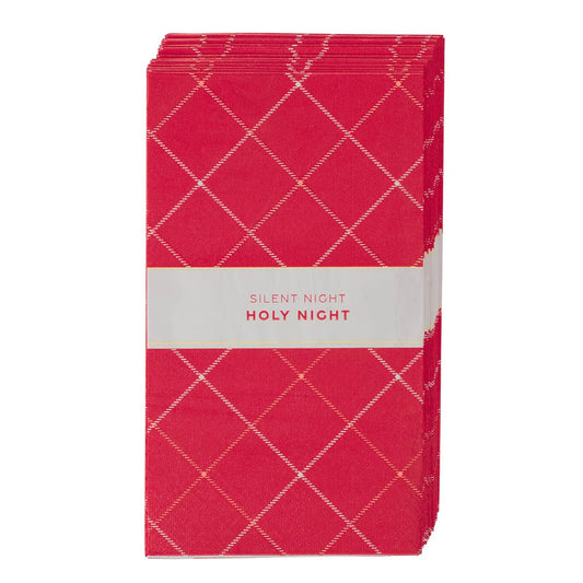 Silent Night Red Plaid Paper Napkin Set - The Christian Gift Company