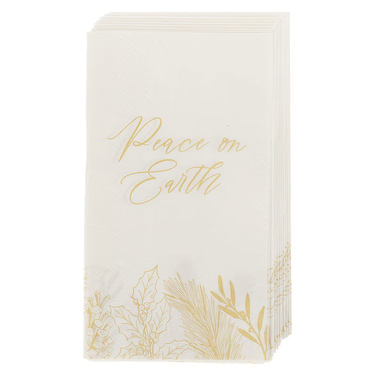 Peace on Earth Golden Pine Buffet Paper Napkin Set - The Christian Gift Company