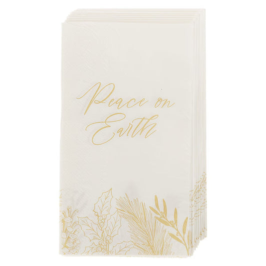Peace on Earth Golden Pine Buffet Paper Napkin Set - The Christian Gift Company