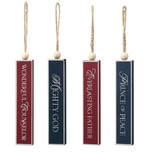 MDF Christmas Decoration Set - Isaiah 9:6 - The Christian Gift Company