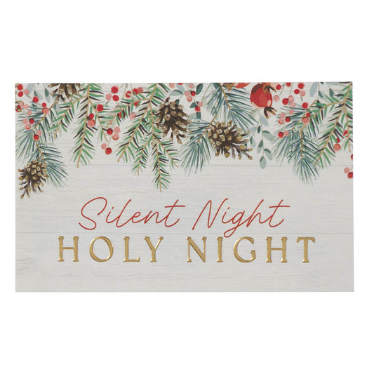 Silent Night Festive Greenery Pass-Around Card Set - pack of 25 - The Christian Gift Company