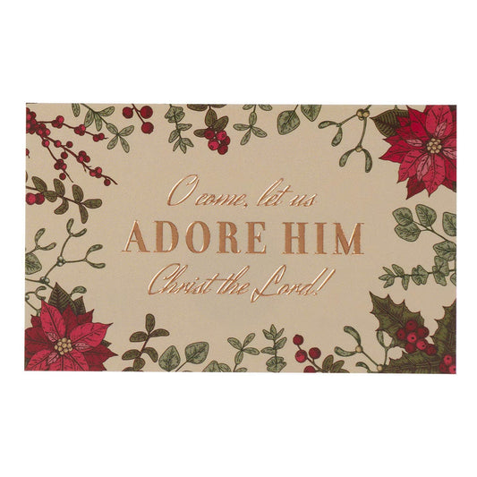 Adore Him Red Poinsettia Pass-Around Card Set - pack of 25 - The Christian Gift Company