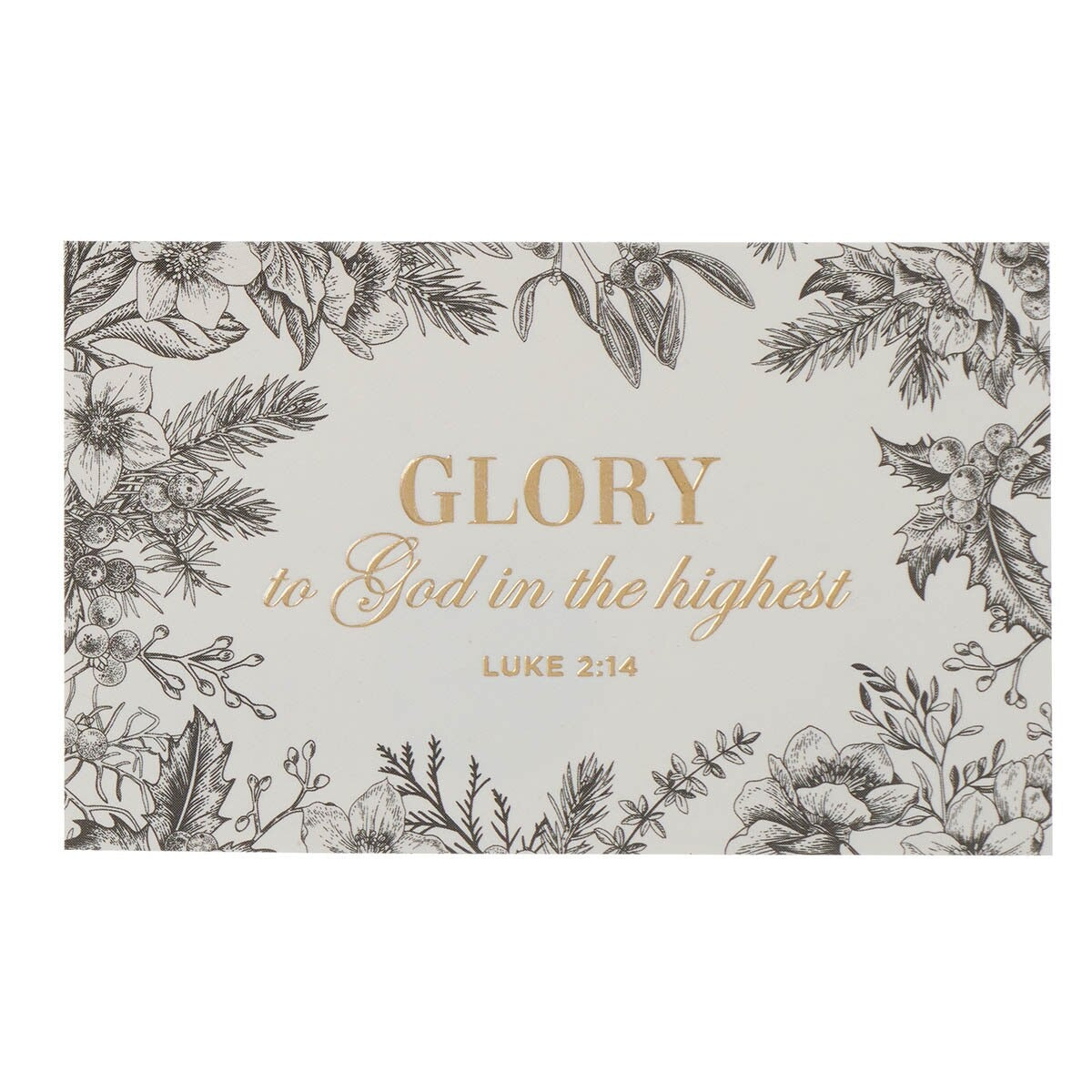Glory to God Black Botanical Pass-Around Card Set - pack of 25 - The Christian Gift Company