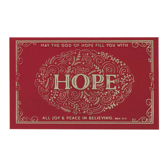 Hope Red Filigree Pass-Around Card Set - pack of 25 - The Christian Gift Company