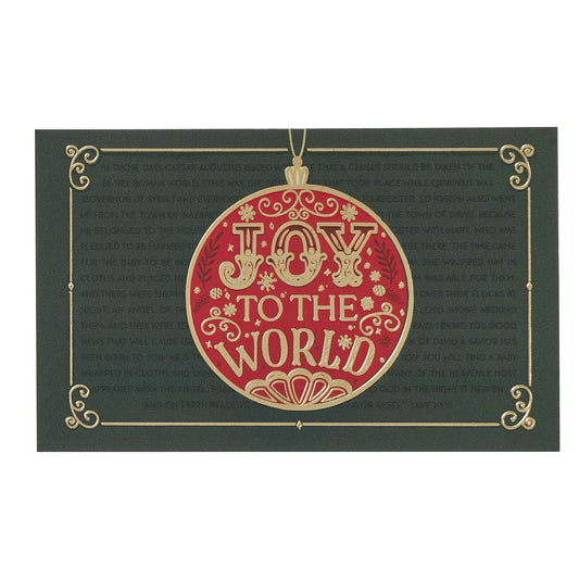 Joy to the World Red Bauble Pass-Around Card - pack of 25 - The Christian Gift Company