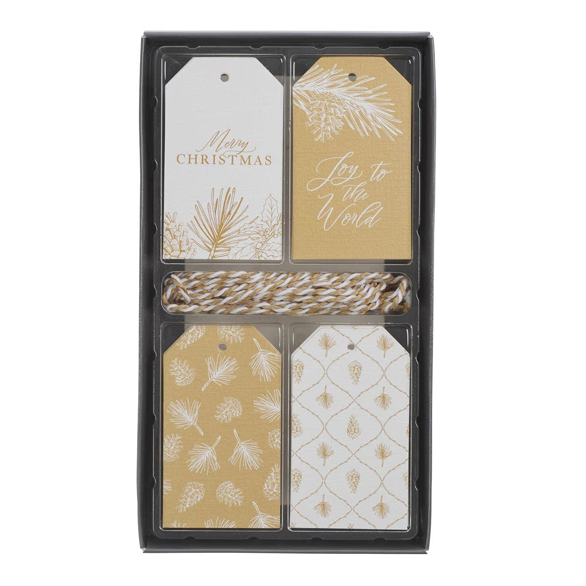 Merry Christmas Golden Pine Gift Tag Set - 16 tags - The Christian Gift Company