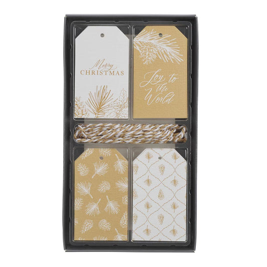 Merry Christmas Golden Pine Gift Tag Set - 16 tags - The Christian Gift Company