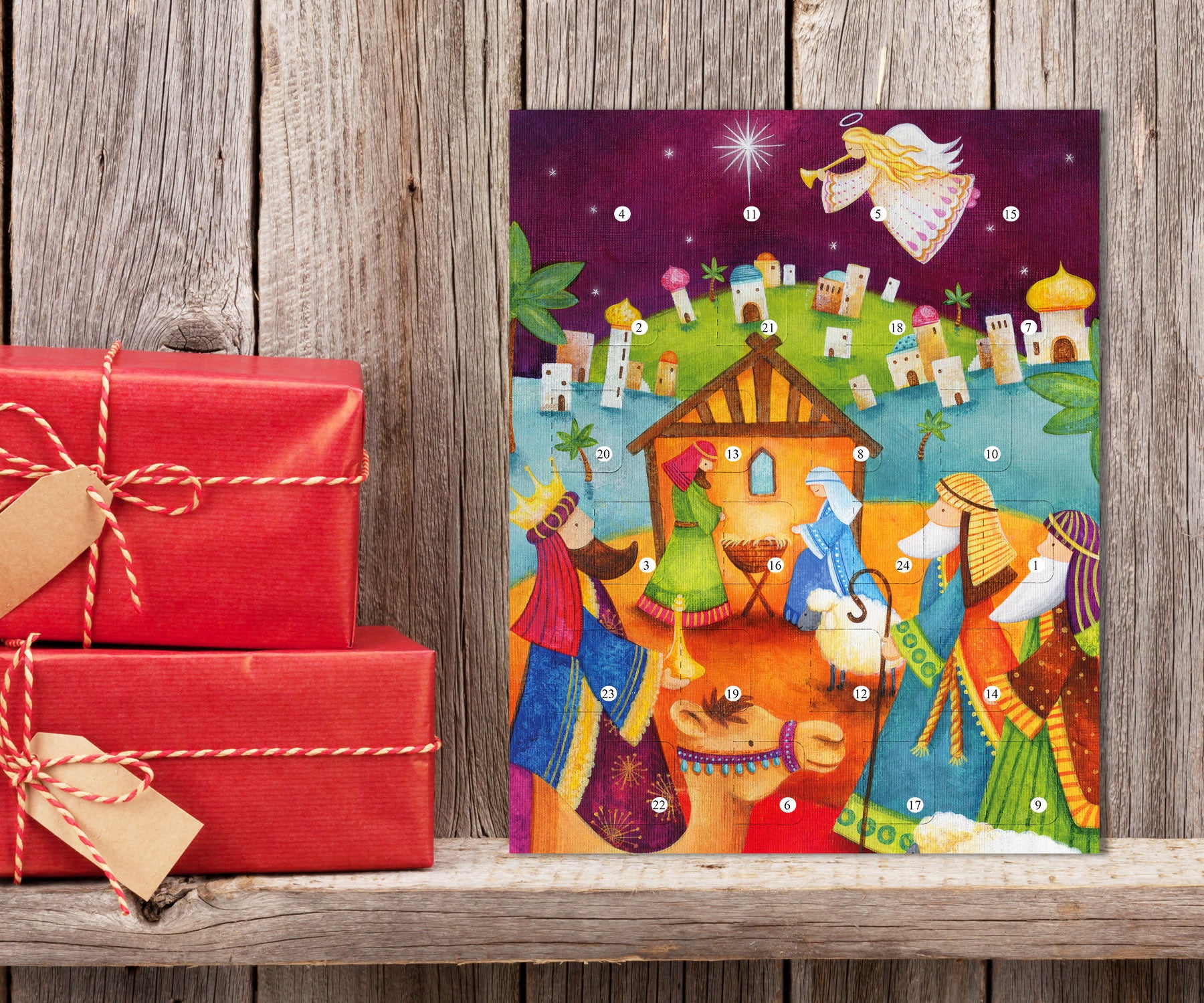 Cute Nativity Scene Christmas Story Advent Calendar - The Christian Gift Company