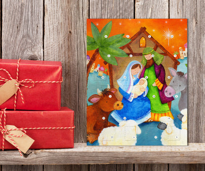 Cute Stable Scene Christmas Story Advent Calendar - The Christian Gift Company