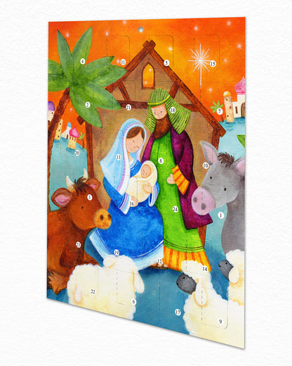 Cute Stable Scene Christmas Story Advent Calendar - The Christian Gift Company