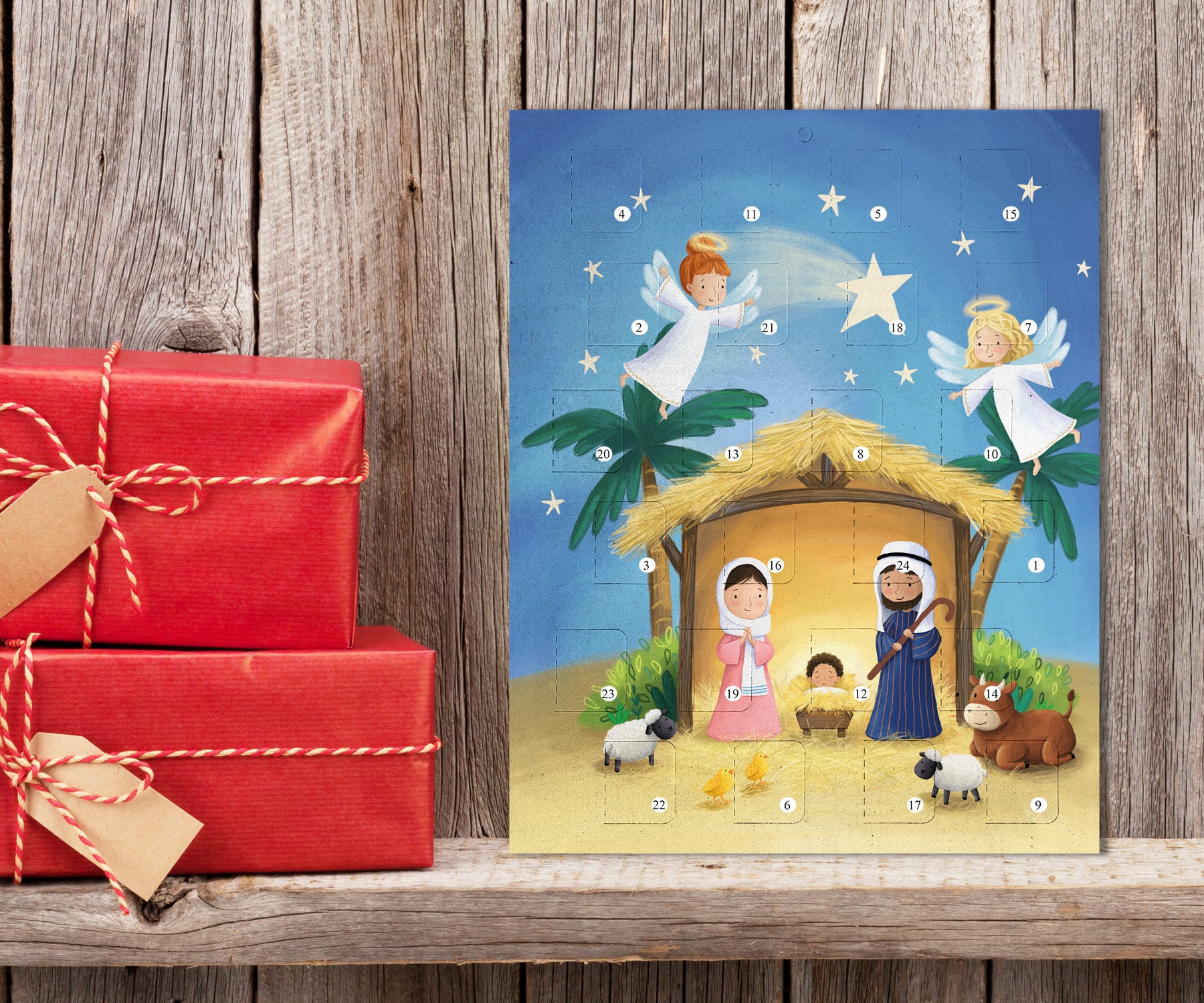 Cute Nativity Christmas Story Advent Calendar - The Christian Gift Company