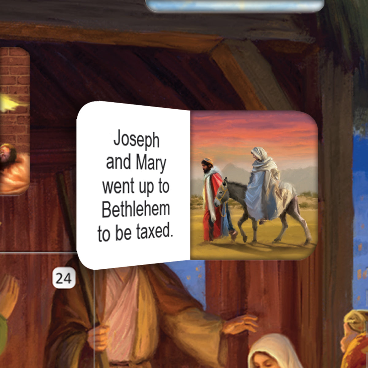 Christmas Story Square Advent Calendar Card - Stable Scene