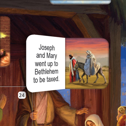 Christmas Story Square Advent Calendar Card - Stable Scene