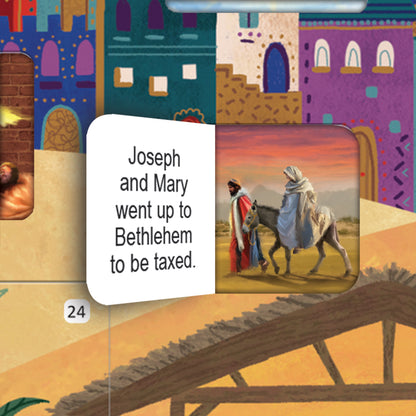 Christmas Story Square Advent Calendar Card - A Saviour Is Born