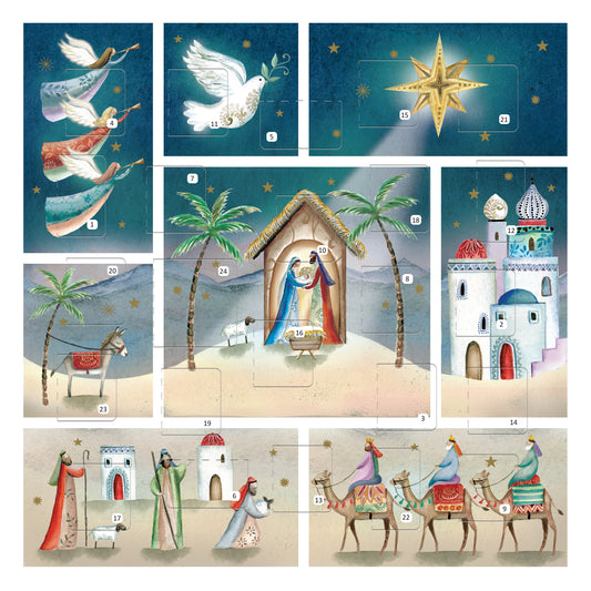 Christmas Story Square Advent Calendar Card - A Child Is Born