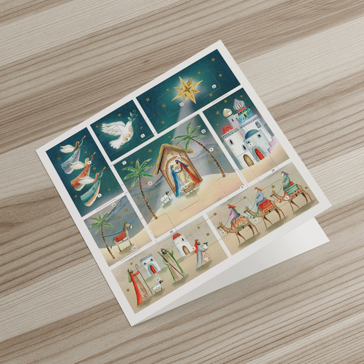 Christmas Story Square Advent Calendar Card - A Child Is Born