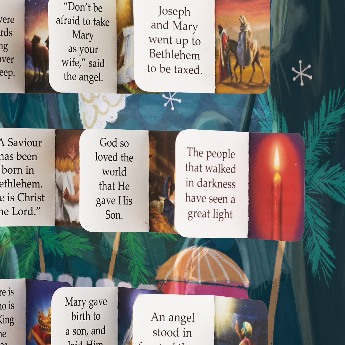 Christmas Story Square Advent Calendar Card - Dove/Bethlehem