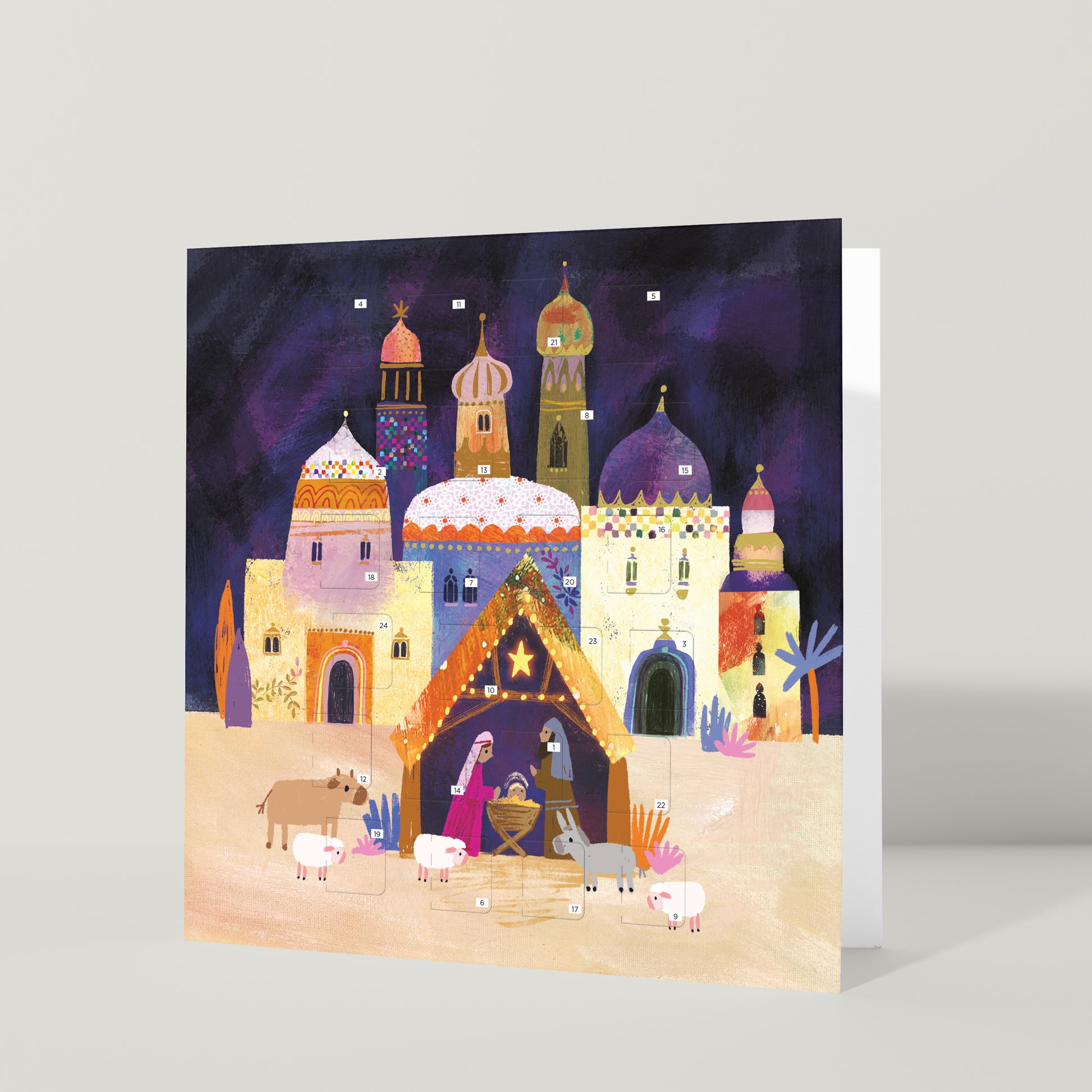 Christmas Story Square Advent Calendar Card - Nativity - The Christian Gift Company