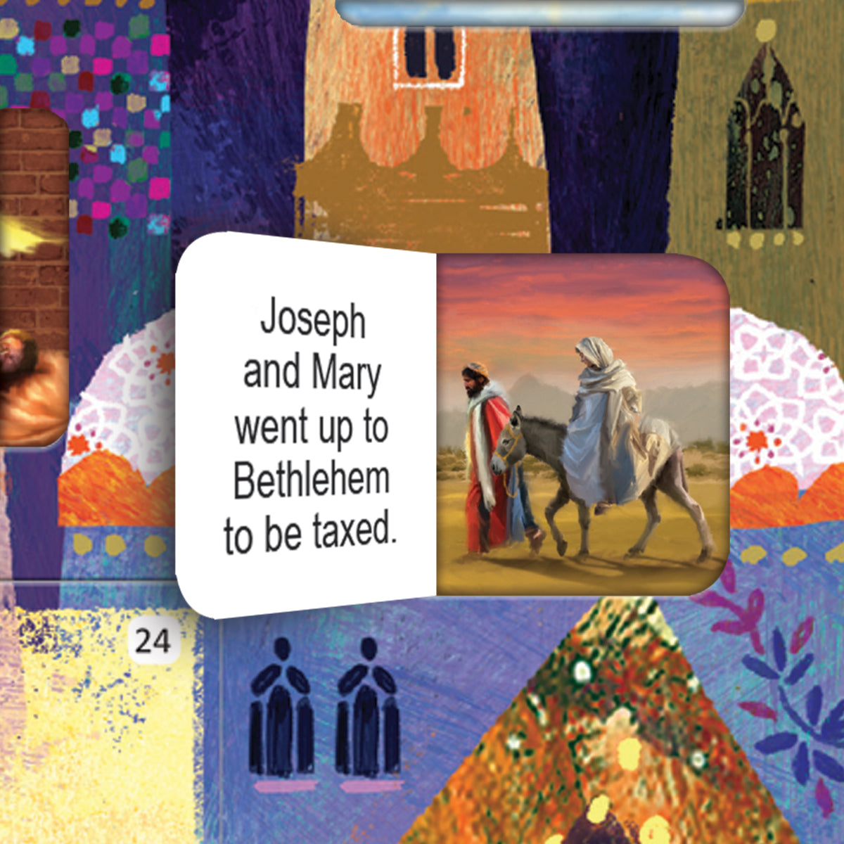 Christmas Story Square Advent Calendar Card - Nativity