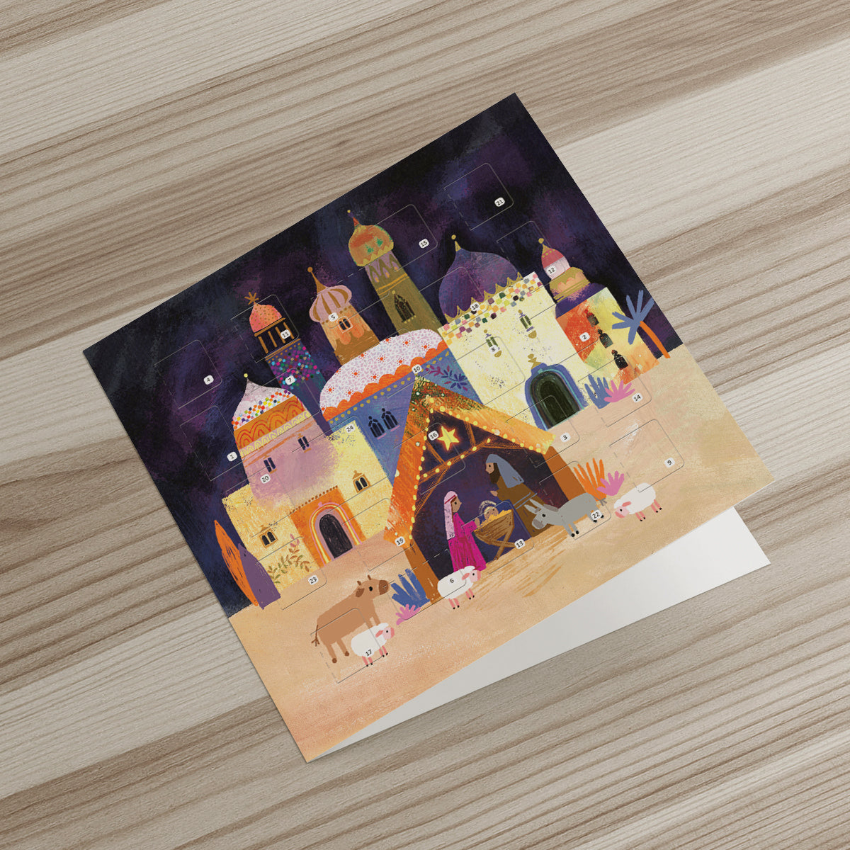 Christmas Story Square Advent Calendar Card - Nativity