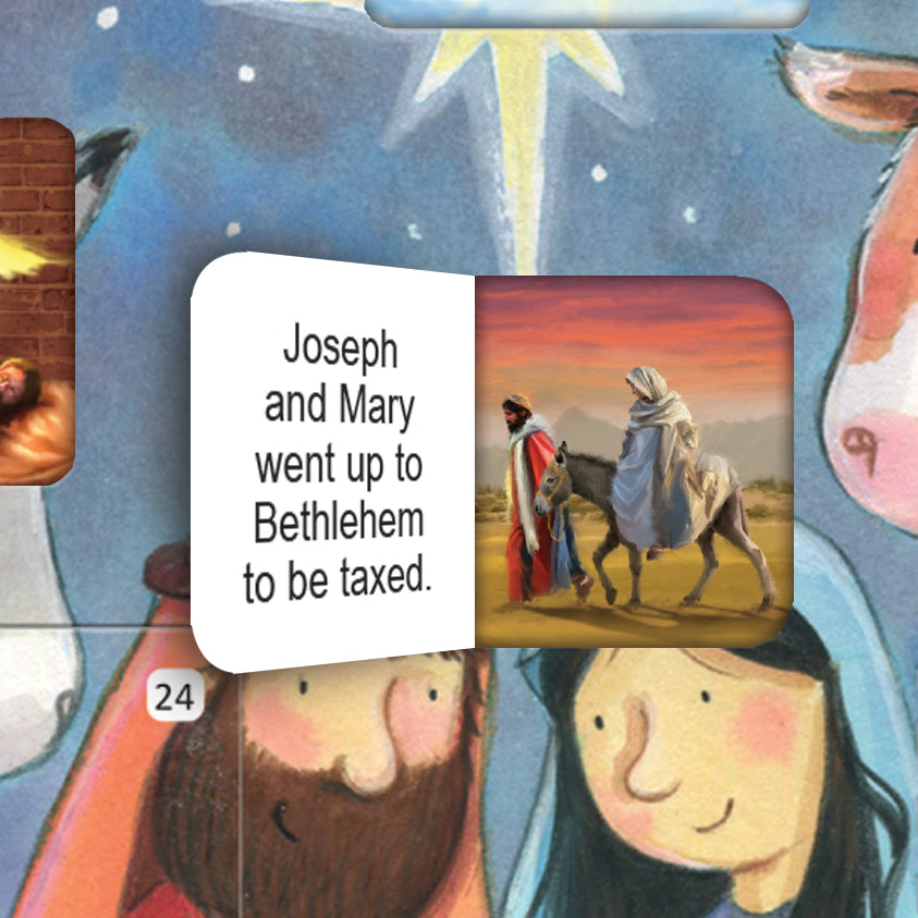 Christmas Story Square Advent Calendar Card - In A Stable