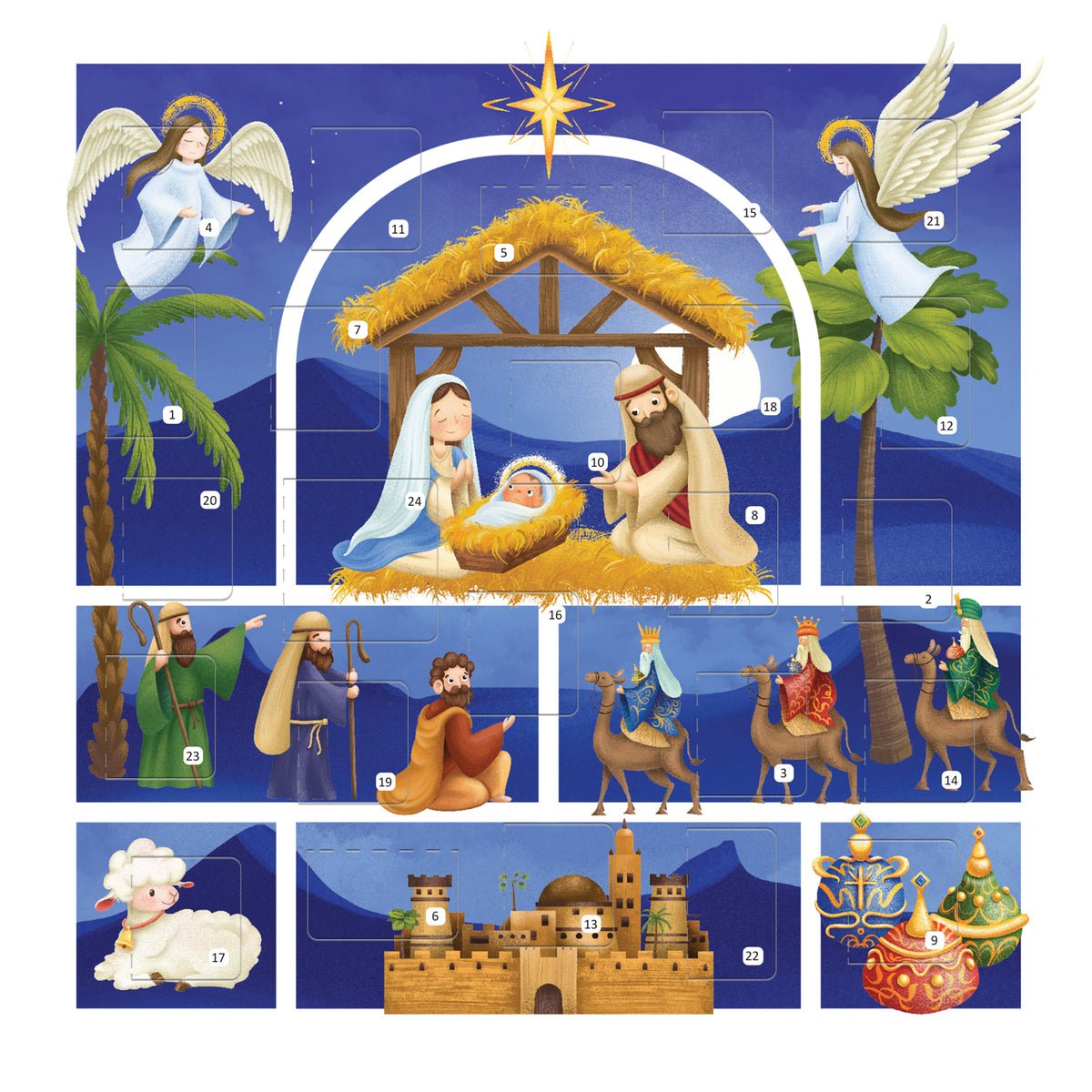 Christmas Story Square Advent Calendar Card - Christmas Story