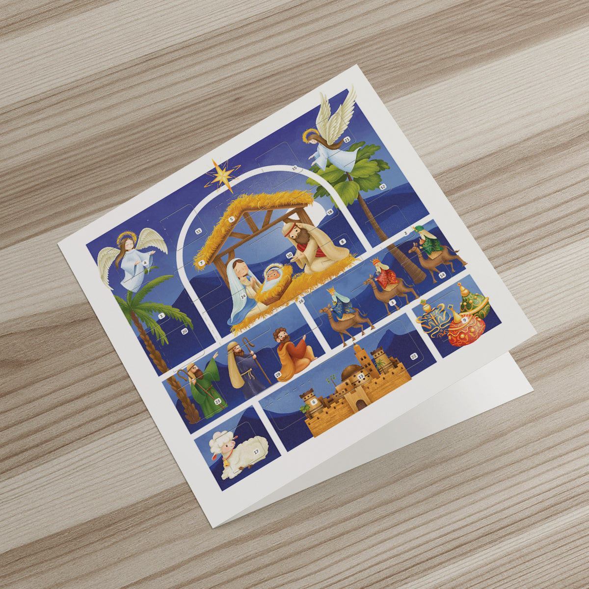 Christmas Story Square Advent Calendar Card - Christmas Story