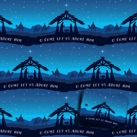 Adore Him Gift Wrap Pack - 4 sheets and 6 tags