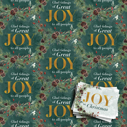 Joy Gift Wrap Pack - 4 sheets and 6 tags