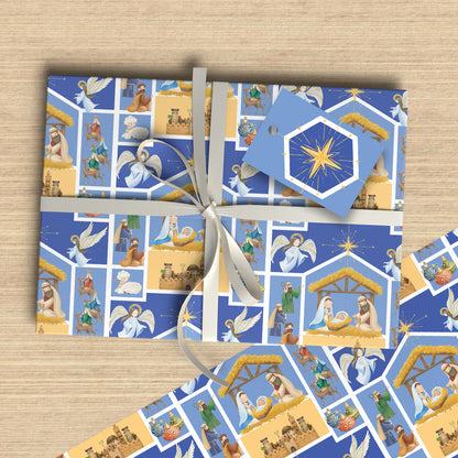 Nativity Gift Wrap Pack - 4 sheets and 6 tags