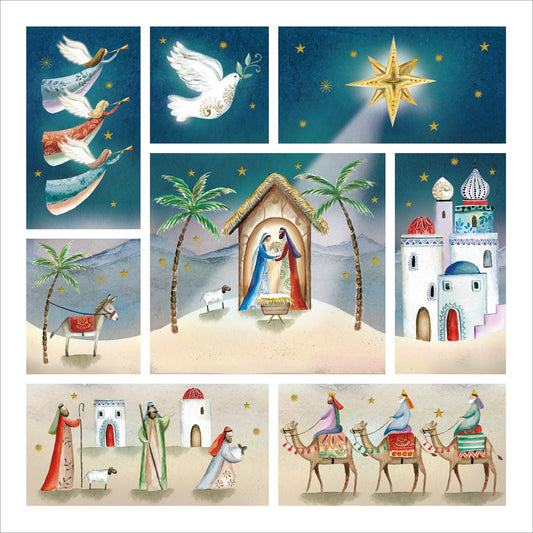 Welsh Bilingual Christmas Cards -  Nativity (pack of 10)