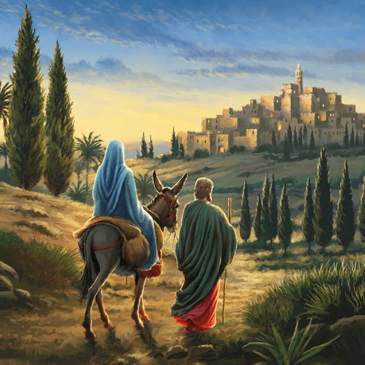 Welsh Bilingual Christmas Cards - Journey to Bethlehem (pack of 10)