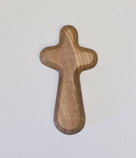 Chunky Olive Wood Holding Cross - The Christian Gift Company