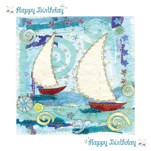 Happy Birthday Sailing Boats Card - The Christian Gift Company